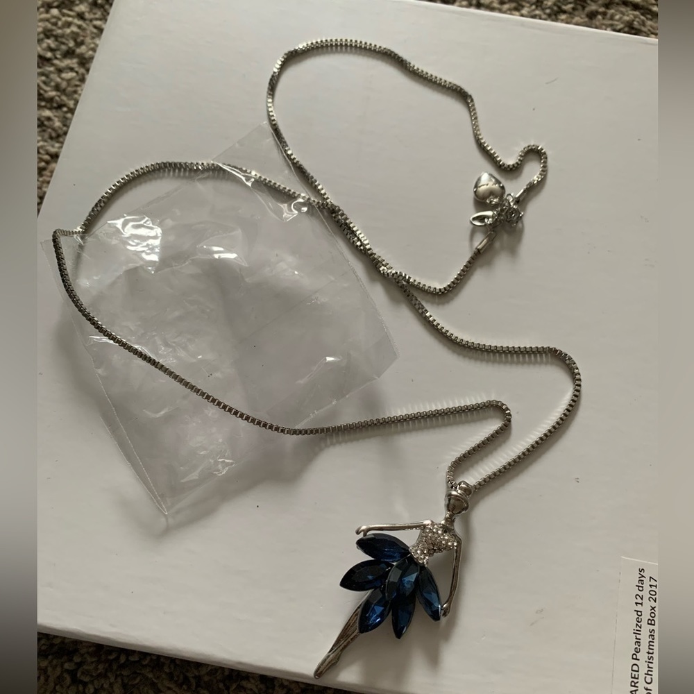 NWOT Bling Crystal Ballet Dancer Long Pendant Necklace Jewelry